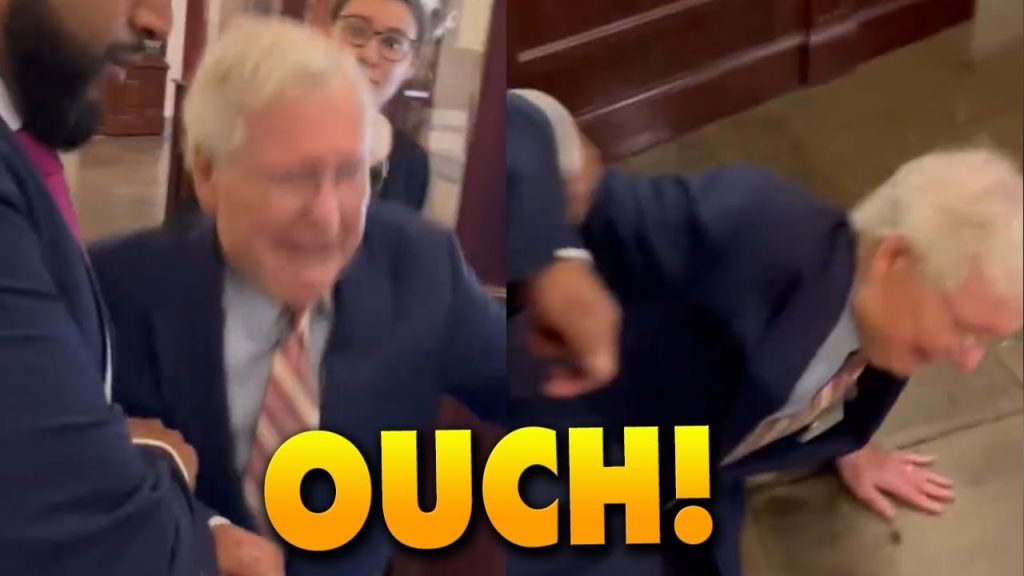 Mitch McConnell takes a NASTY FALL in Senate building as woman asks his feelings about ICE