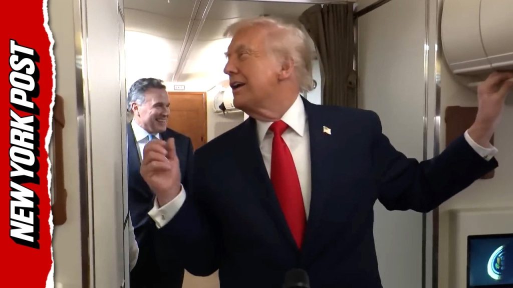 Trump Jokes as Someone Tries to Get Out of Bathroom Mid-AF1 Presser: ‘Come On Out’