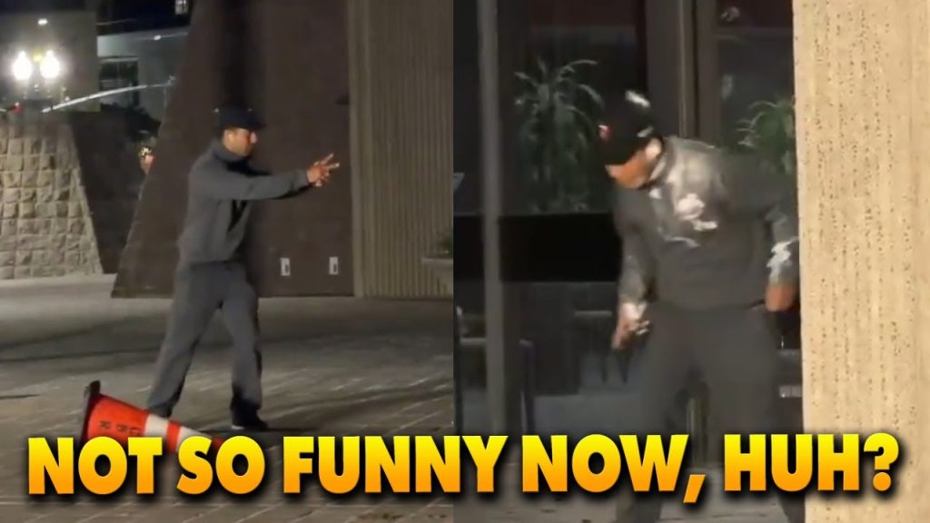 Bro really thought it was hilarious to act like he was pointing a gun at DHS officers…