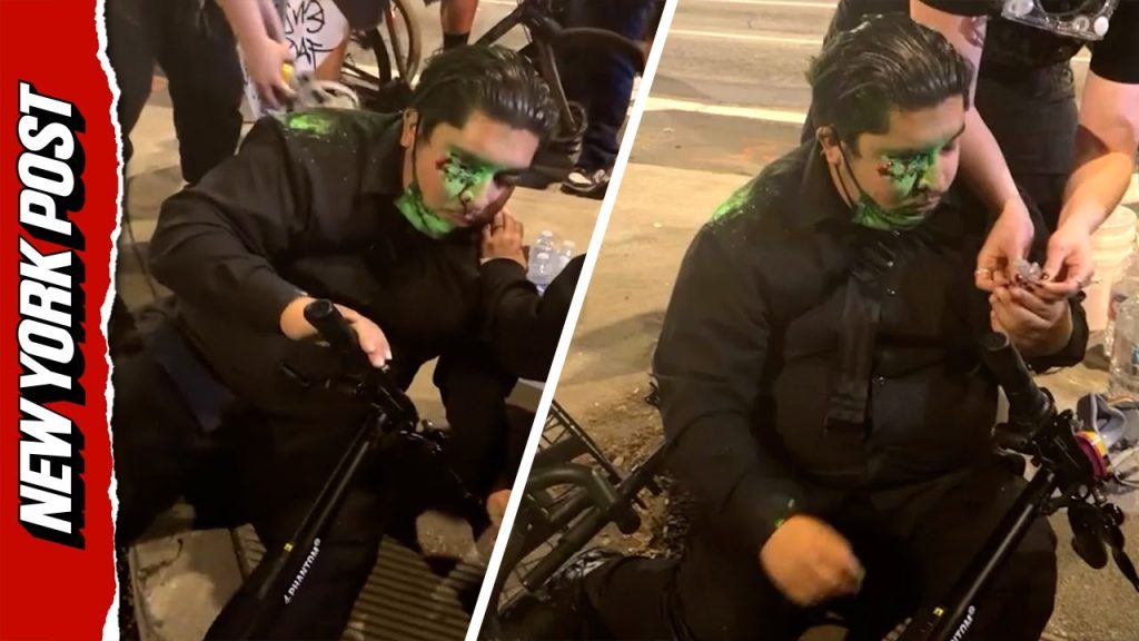 Stunned Protester Shot in Eye by Less Lethal Round in Los Angeles