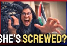 Rashida Tlaib Call Reporters Racist, but Notice The Flag Outside Her Door